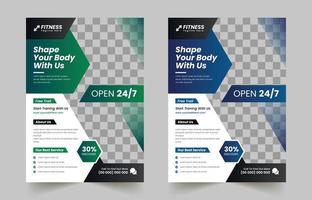 Fitness and gym flyer template design vector