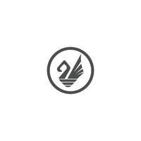 Abstract minimal swan logo design vector