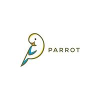 Modern minimal parrot logo design template vector