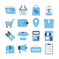 E-Commerce Icon Set in Line Art Style vector