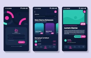 UI UX Application Games Pages Mockups vector