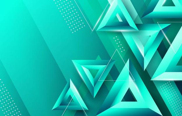 Blue and Green Combo Triangle Background