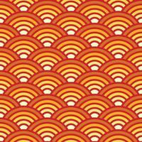 seamless wave chinese pattern new year background in red and light yellow color vector illustrations EPS10