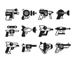 space gun icons set vector