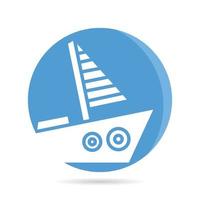 sailing ship icon in circle button illustration vector