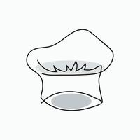 Chef Cap Line Art, Line Art Logo, Chef Logo, One Line Art Chef Logo vector