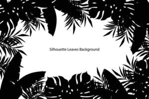 Creative layout made of silhouette leaves on white background. Minimal summer exotic concept with copy space. Border arrangement. vector