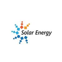 solar sun energy natural technology logo design symbol vector