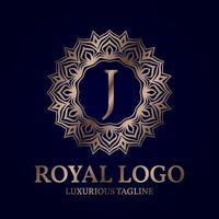 letter J royal circular vector logo design