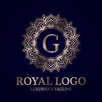 letter G royal circular vector logo design