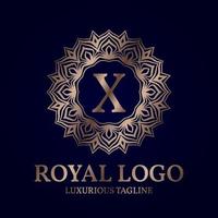 letter X royal circular vector logo design