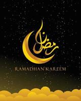 texto caligráfico árabe de ramadan kareem para la celebración musulmana. Ramadán diseño creativo celebración islámica para impresión, tarjeta, afiche, pancarta, etc. vector