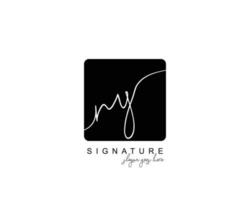 Initial NY beauty monogram and elegant logo design, handwriting logo of initial signature, wedding, fashion, floral and botanical with creative template. vector