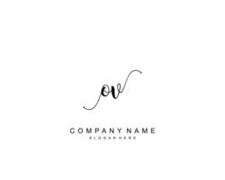 Initial OV beauty monogram and elegant logo design, handwriting logo of initial signature, wedding, fashion, floral and botanical with creative template. vector