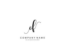 Initial OF beauty monogram and elegant logo design, handwriting logo of initial signature, wedding, fashion, floral and botanical with creative template. vector