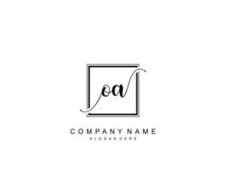 Initial OA beauty monogram and elegant logo design, handwriting logo of initial signature, wedding, fashion, floral and botanical with creative template. vector