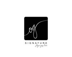 monograma de belleza og inicial y diseño de logotipo elegante, logotipo de escritura a mano de firma inicial, boda, moda, floral y botánica con plantilla creativa. vector