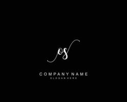 Initial OS beauty monogram and elegant logo design, handwriting logo of initial signature, wedding, fashion, floral and botanical with creative template. vector