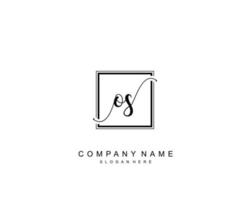 Initial OS beauty monogram and elegant logo design, handwriting logo of initial signature, wedding, fashion, floral and botanical with creative template. vector