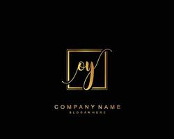 Initial OY beauty monogram and elegant logo design, handwriting logo of initial signature, wedding, fashion, floral and botanical with creative template. vector
