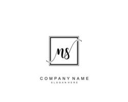 Initial NS beauty monogram and elegant logo design, handwriting logo of initial signature, wedding, fashion, floral and botanical with creative template. vector