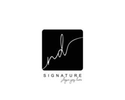 Initial ND beauty monogram and elegant logo design, handwriting logo of initial signature, wedding, fashion, floral and botanical with creative template. vector