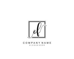 Initial OF beauty monogram and elegant logo design, handwriting logo of initial signature, wedding, fashion, floral and botanical with creative template. vector