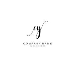 Initial OY beauty monogram and elegant logo design, handwriting logo of initial signature, wedding, fashion, floral and botanical with creative template. vector