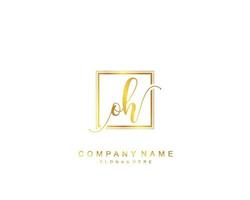 Initial OH beauty monogram and elegant logo design, handwriting logo of initial signature, wedding, fashion, floral and botanical with creative template. vector