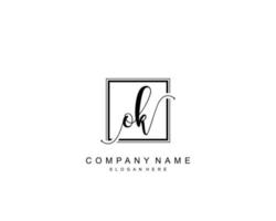 Initial OK beauty monogram and elegant logo design, handwriting logo of initial signature, wedding, fashion, floral and botanical with creative template. vector