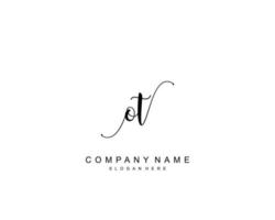 Initial OT beauty monogram and elegant logo design, handwriting logo of initial signature, wedding, fashion, floral and botanical with creative template. vector