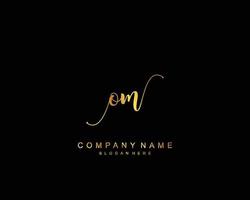 Initial OM beauty monogram and elegant logo design, handwriting logo of initial signature, wedding, fashion, floral and botanical with creative template. vector