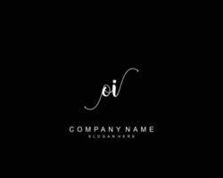 Initial OI beauty monogram and elegant logo design, handwriting logo of initial signature, wedding, fashion, floral and botanical with creative template. vector