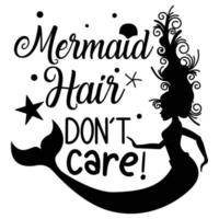 pelo de sirena no importa sublimación de sirena cricut vector