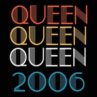 Queen Are Born In 2006 Vintage Birthday Sublimation Vector