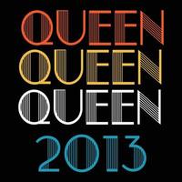 Queen Are Born In 2013 Vintage Birthday Sublimation Vector
