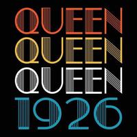 Queen Are Born In 1926 Vintage Birthday Sublimation Vector