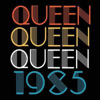 Queen Are Born In 1985 Vintage Birthday Sublimation Vector