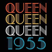 Queen Are Born In 1955 Vintage Birthday Sublimation Vector