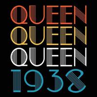 Queen Are Born In 1938 Vintage Birthday Sublimation Vector