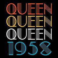 la reina nace en 1958 vector de sublimación de cumpleaños vintage