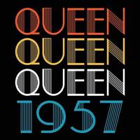 Queen Are Born In 1957 Vintage Birthday Sublimation Vector