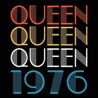 Queen Are Born In 1976 Vintage Birthday Sublimation Vector