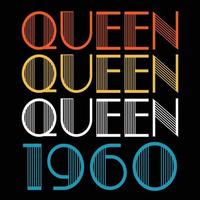 Queen Are Born In 1960 Vintage Birthday Sublimation Vector