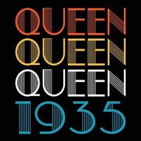 la reina nace en 1935 vector de sublimación de cumpleaños vintage