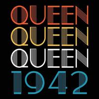 Queen Are Born In 1942 Vintage Birthday Sublimation Vector