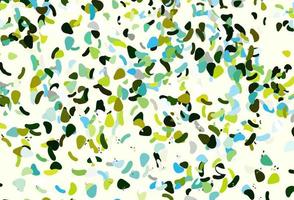 Light green, yellow vector backdrop with abstract shapes.