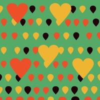 papel pintado que contiene corazones en colores amarillo rojo verde vector