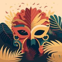 ornate colorful venetian mask vector