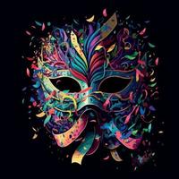 ornate colorful venetian mask vector